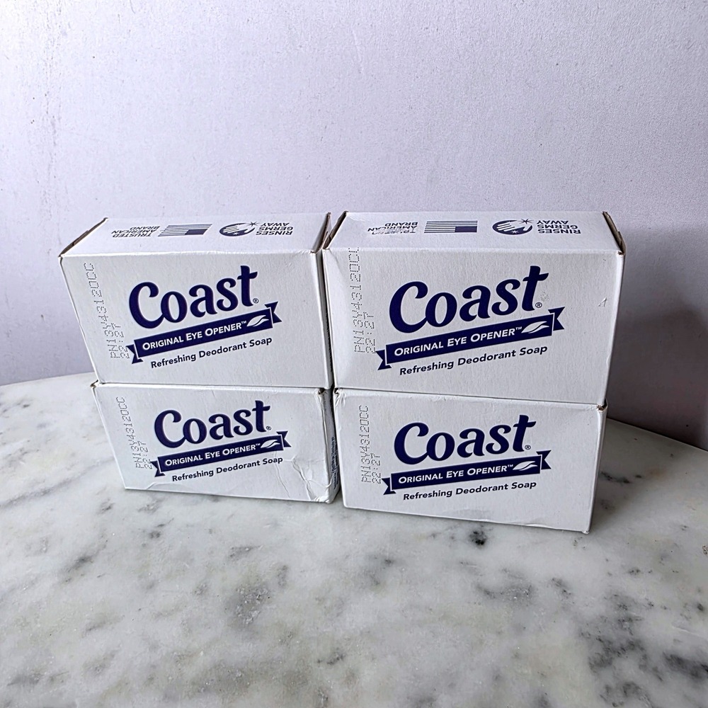 Vtg Coast Original Eye Opener Refreshing Deodorant Soap 4 Bars 4oz Each USA
